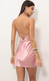 Slip Dress in Satin Rose